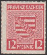 SBZ- Provinz Sachsen: 1945, Postmeistertrennung: Mi. Nr. 71 X B I, Freimarke: 12 Pfg.  Provinzwappen.    **/MNH - Postfris