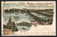 Lithographie Berlin-Charlottenburg, Gasthaus Carlshof Am Spandauer Schiffahrts-Kanal, Restaurant Glas-Palast  - Charlottenburg