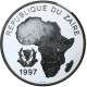 Zaïre, 1000 Zaïres, World Cup France 1998, 1997, BE, Argent, FDC - Zaïre (1971-97)