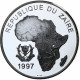 Zaïre, 1000 Zaïres, World Cup France 1998, 1997, BE, Argent, FDC - Zaire (1971-97)