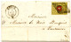 SUISSE - SBK 16II  10 RAPPEN CROIX NON ENCADREE SUR LETTRE DE ROLLE POUR LAUSANNE, 1852  - SIGNEE SCHELLER - 1843-1852 Federale & Kantonnale Postzegels