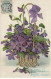 FLEURS #MK34081 LA FLEUR EST L EMBLEME DU SOUVENIR PANIER DORE REMPLIT DE FLEURS VIOLETTES GAUFREE - Autres & Non Classés