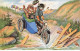 ILLUSTRATEURS #MK43524 CHATS HUMANISER CHAPEAUX ECHARPES MOTO SIDE CAR THIELE - Thiele, Arthur