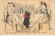 CHATS #MK46784 CHATS HUMANISES A TABLE PAR ILLUSTRATEUR ROS - Katzen