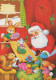 WEIHNACHTSMANN SANTA CLAUS TIERE WEIHNACHTSFERIEN Vintage Postkarte CPSM #PAK654.DE - Santa Claus