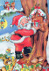 PAPÁ NOEL Animales NAVIDAD Fiesta Vintage Tarjeta Postal CPSM #PAK516.ES - Santa Claus