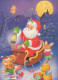 PAPÁ NOEL Animales NAVIDAD Fiesta Vintage Tarjeta Postal CPSM #PAK714.ES - Santa Claus