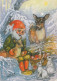 PÈRE NOËL Bonne Année Noël Vintage Carte Postale CPSM #PBL186.FR - Santa Claus