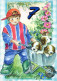 HAPPY BIRTHDAY 7 Year Old BOY Children Vintage Postcard CPSM Unposted #PBU054.GB - Geburtstag