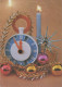 Happy New Year Christmas TABLE CLOCK Vintage Postcard CPSM #PAT763.GB - New Year