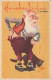 Buon Anno Natale GNOME Vintage Cartolina CPSMPF #PKD923.IT - Neujahr