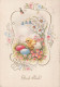 PASQUA POLLO UOVO Vintage Cartolina CPSM #PBO996.IT - Ostern