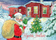 BABBO NATALE Buon Anno Natale Vintage Cartolina CPSM #PBL509.IT - Santa Claus