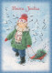 Buon Anno Natale BAMBINO Vintage Cartolina CPSM #PAW943.IT - Neujahr