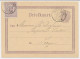 Briefkaart G. 7 Z-1 / Bijfrank. Em. 1869 Roermond - Belgie 1876 - Postal Stationery
