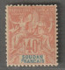 SOUDAN - N°12 * (1894) 40c Rouge-orange - Unused Stamps