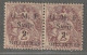 SYRIE - N°22 X2 ** (1920) 2m Sur 2c Brun-lilas - Ungebraucht