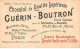 Chromos -COR10611 - Chocolat Guérin-Boutron- Chasses Et Pêches- Coq De Bruyère - Chasseur - 6x10 Cm Env. - Guerin Boutron