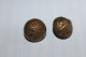 Lot De 2 Anciens Boutons Militaires Artillerie Cuivre 17mm - Knoppen