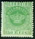 1876 - MOÇAMBIQUE - TIPO CORÔA - CE6 50 RÉIS VERDE DENT. 12 3/4 - Mosambik