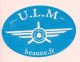 Etiquette  " U.L.M. - Beaune.fr " Avion (2788)_ev349b&a - Bourgogne