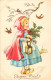 Joyeux Noel, Belle Illustration , Chaperon Rouge, Sabots, Lanterne, Houx, Oiseaux - Other & Unclassified