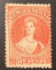 NZ 1862 SG 68 (3250 £) RARE 1d Orange-vermilion Perf 13 Wmk Large Star Fresh Unused, RPS Cert (New Zealand Chalon Head - Nuovi