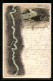 Lithographie Boppard, Totalansicht, Karte Der Flusspartie  - Boppard