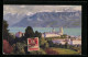 Künstler-AK Sign. Paolo Kutscha: Lausanne, Genfer See Mit Den Savoyer Alpen  - Lausanne