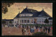 Künstler-AK Claus Bergen: München, Ausstellung 1908, Das Haupt-Restaurant, PP15C147O27, Ganzsache  - Esposizioni