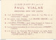 PP / Advertising Business Card Carte De VISITE Publicitaire PUB BAR Restaurant PARIS TAILLEVERNE Paul VIALAR Dédicace - Visitekaartjes