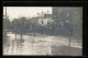 Foto-AK Coburg, Behelfsbrücke Während Des Hochwassers 1909  - Inundaciones