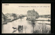 AK Coburg, Heiligkreuzschule Im Hochwasser 1909, Einwohner Auf Pferdefuhrwerk Im Wasser  - Floods