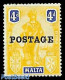 Malta 1926 4d, WM Sidewards, Unused (hinged) - Malta