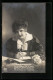 Foto-AK Amag Nr. 61816 /5: Wie Oft, Geliebter, Sah Im Traume..., Junge Dame Schreibt Liebesbrief  - Photographs