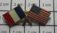 1214D Pin's Pins / Beau Et Rare / AUTRES / DRAPEAUX CROISES FRANCE USA - Sonstige & Ohne Zuordnung
