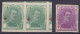 Belgique - Paire N°129 + N°131 (*) épreuves De Mise En Train - Voir Dos - 1914-1915 Rotes Kreuz