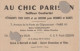 AU CHIC PARISIEN  -  Tailleur Couturier - 7 Avenue De La Porte De Clignancourt PARIS 18°  - - Otros & Sin Clasificación