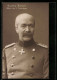 AK Heerführer Exzellenz Francois, Führer Des I. Armeekorps  - Weltkrieg 1914-18