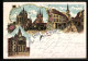 Lithographie Erfurt, Rathaus, Dom Und Anger  - Erfurt