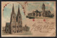 Lithographie Köln A. Rh., Dom Und Hauptbahnhof  - Köln