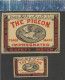 THE PIGEON  IMPREGNATED  SAFETY MATCH (PIGEONS - TAUBEN - DUIVEN PALOMA ) OLD  EXPORT MATCHBOX LABELS MADE IN SWEDEN - Cajas De Cerillas - Etiquetas