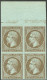 **  Mordoré. No 11c, Bloc De Quatre Bdf, Très Frais. - TB - 1853-1860 Napoléon III.