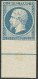 * Filet D'encadrement. No 15b, Bleu, Grand Bdf, Très Frais. - TB. - RR - 1853-1860 Napoléon III.