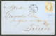 Piquage Susse. No 16 (oxydé), Obl Losange "K" Sur Lettre De Déc 62 Pour Turin. - TB - 1853-1860 Napoleon III