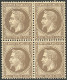 * No 30, Brun Foncé, Bloc De Quatre, Avec Fond Légèrement Ligné, Jolie Pièce. - TB - 1863-1870 Napoleon III With Laurels