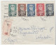 Lettre Recommandée Tunis/ Tunisie Avec Série Complète Lamine Pacha, 1954 - Storia Postale
