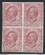 1906 REGNO - N° 82e 10 C. Rosa  MNH/** QUARTINA NON DENTELLATA - Other & Unclassified