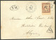 Lettre Cad "Abymes/Guadeloupe" Août 1903 Sur Taxe N°13Aa (surch. Renversée) Bdf, Sur Enveloppe Avec Cachet Ovale "BM". - - Autres & Non Classés