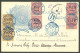 Lettre Cad Bleu "Majunga/Madagascar" Mai 1904 Sur N°48 Paire Verticale + 53 + 58 + 57 Paire Verticale, Sur CP Illustrée  - Autres & Non Classés